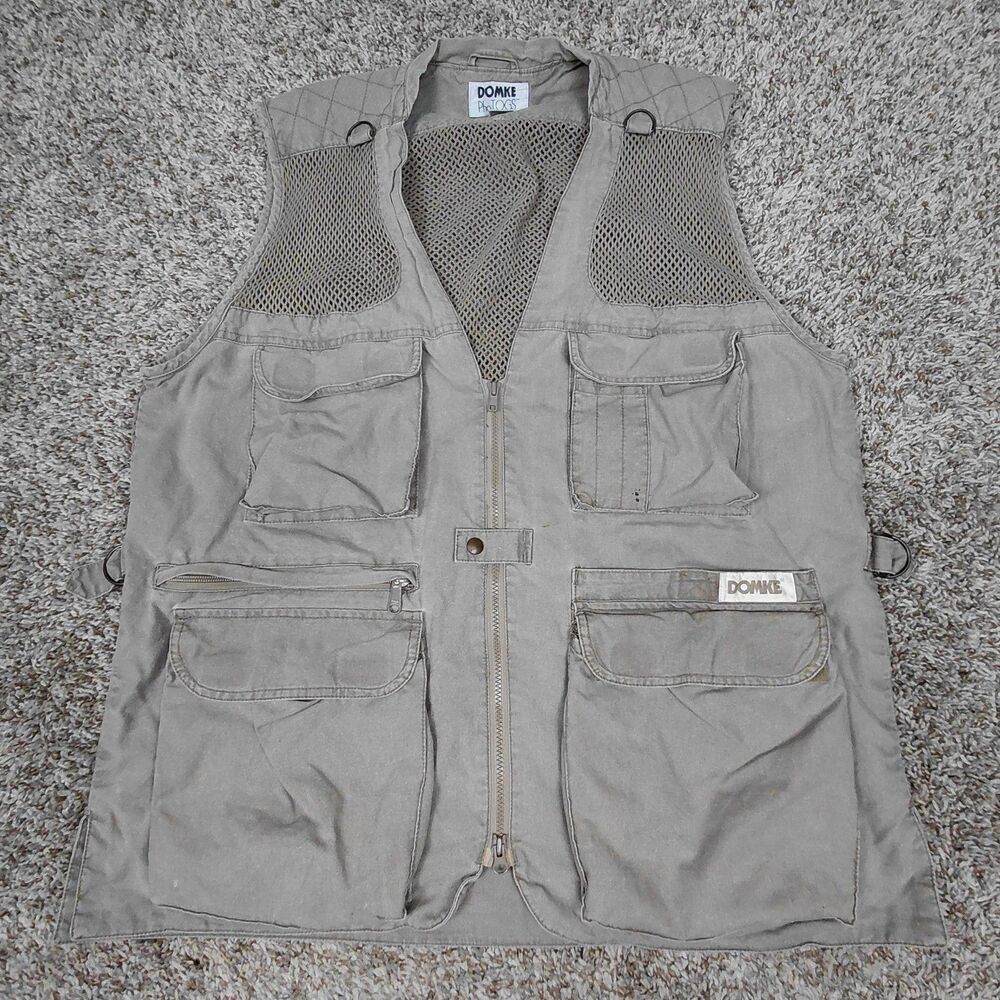 Domke PhoTogs Vest Men XL Tan Khaki Photo Photography Utility Mesh Travel